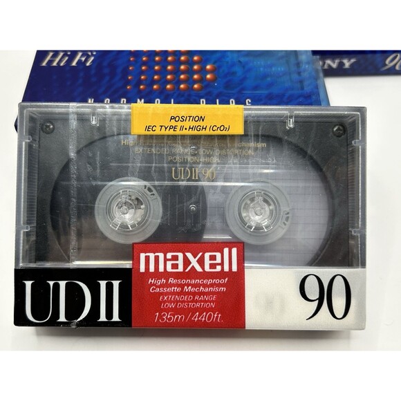 SONY HiFi 90 Minute Blank Normal Bias Cassette Tapes Hi Fi + Maxell Lot of 8 NEW - Picture 6 of 8